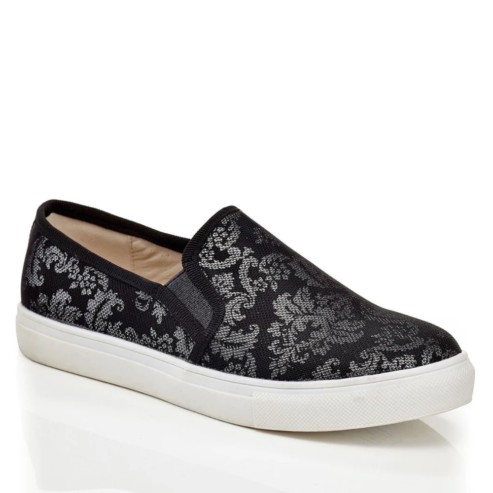 Extreme by Eddie Marc Amelia Black Silver Slip On Sneakers Woman’s EU36 US5.5-6